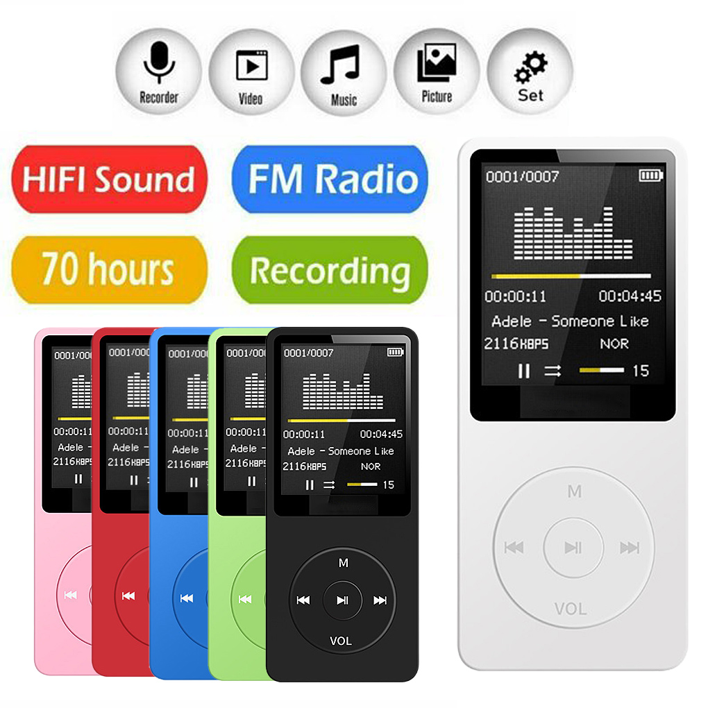 Audio Music Recorder - مشغل MP3 محمول قابل لإعادة الشحن،