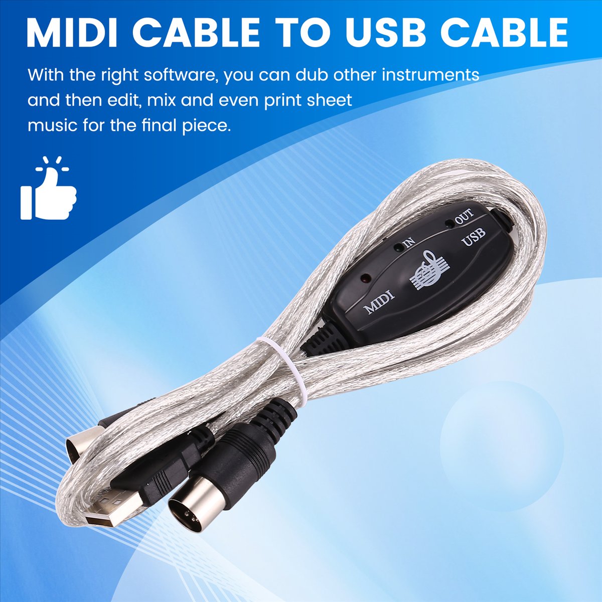 كابل محول USB إلى MIDI بـ 5 دب - مراجعة Audio Music Edit وسعره