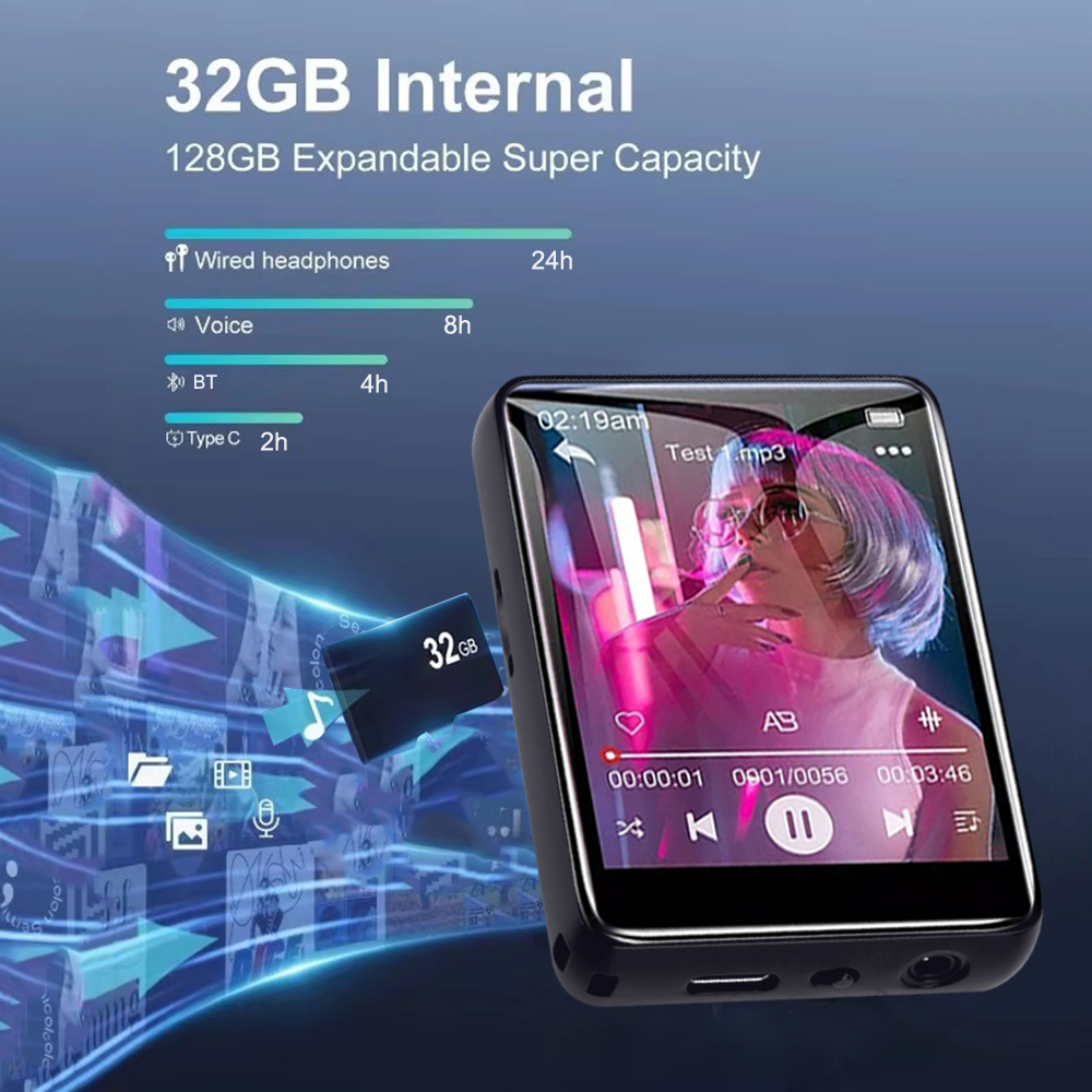 128GB 2.4 بوصة تعمل باللمس بلو - مراجعة Audio Music Recorder وسعره