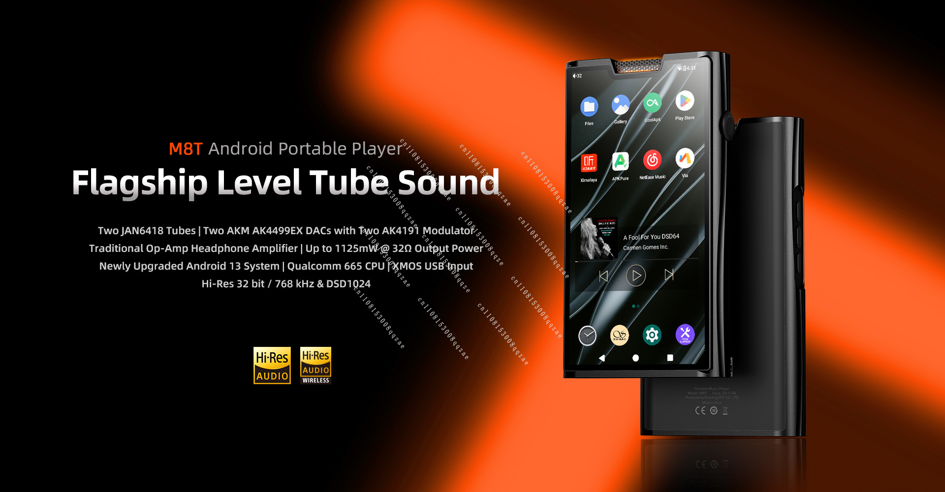 مشغل موسيقى محمول M8T بنظام أن - مراجعة Audio Player With Youtube Music وسعره